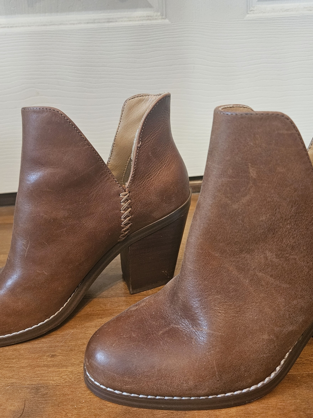 Brown Leather Women's Ankle Booties